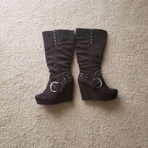New Without Tags Shi by Journeys Black Wedge Boots